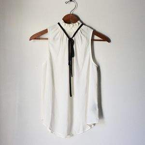 Who What Wear High Neck Sleeveless Blouse with Tie